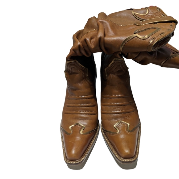 Gianni Bini Wade211 Brown Slouchy Cowboy Boots Size 7 Medium - Picture 10 of 11